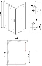 Niagara Душевой уголок Nova NG-83-11АВ-А90В – фотография-3